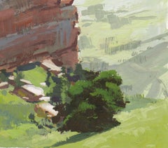 "049 - Plein Air-Red Rocks, CO" (2022) di Judd Mercer, Pittura a guazzo
