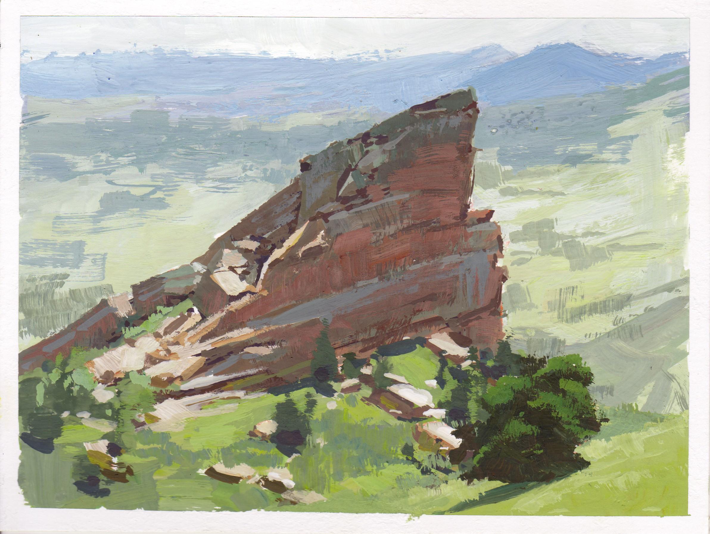 L'opera "049 - Plein Air-Red Rocks, CO" di Judd Mercer (USA) è un dipinto a guazzo che raffigura una grande roccia rossa.
 
Biografia/dichiarazione dell'artista
Judd Mercer è un pittore di paesaggi contemporanei e nativo del Colorado ossessionato