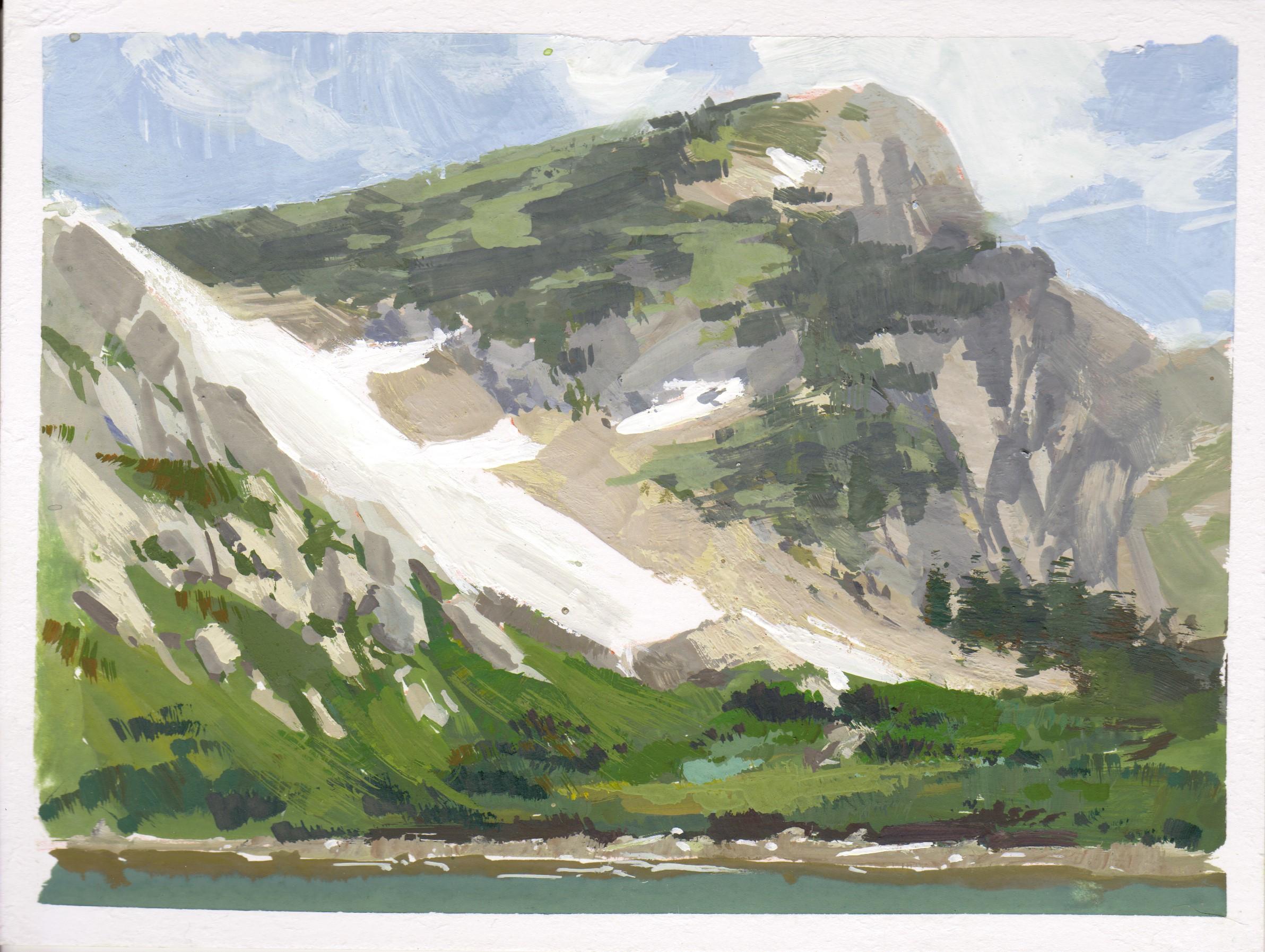 La obra de Judd Mercer (EEUU) "052 - Plein Air-St Mary's Glacier, CO" es una pintura al gouache que representa una montaña.
 
Biografía/declaración del artista
Judd Mercer es un paisajista contemporáneo y nativo de Colorado obsesionado con contar