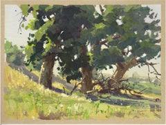 "053 - Plein Air-Aurora, CO" (2022) Por Judd Mercer, Pintura al gouache