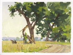 "054 - Plein Air-Aurora, CO" (2022) Di Judd Mercer, Pittura a guazzo