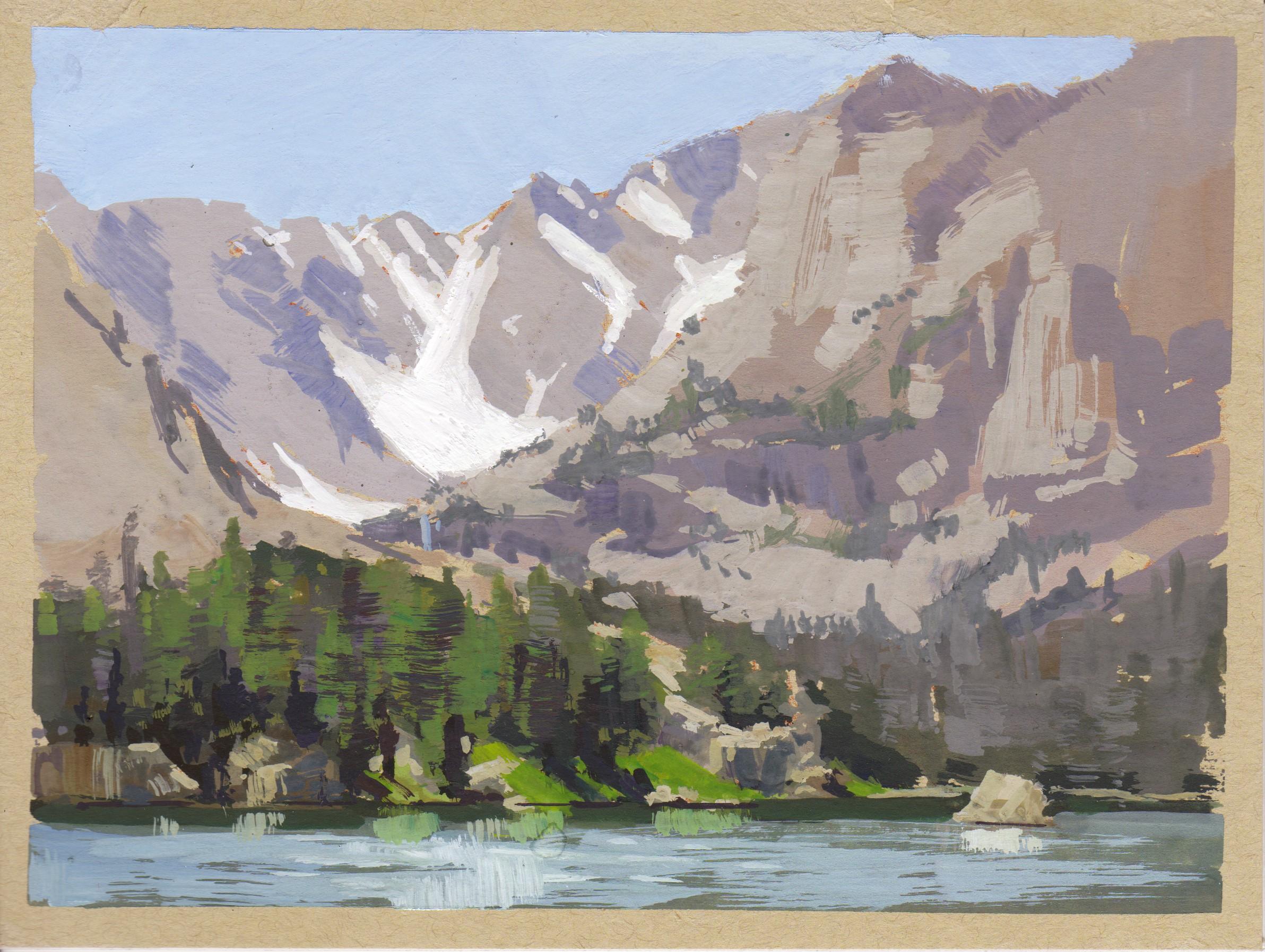 "055 - Plein Air-The Loch, CO" (2022) Di Judd Mercer, Pittura a guazzo