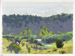 "058 - Plein Air-Red Rocks, CO" (2022) di Judd Mercer, Pittura a guazzo