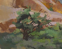 "059 - Plein Air-Red Rocks, CO" (2022) Por Judd Mercer, Pintura al gouache