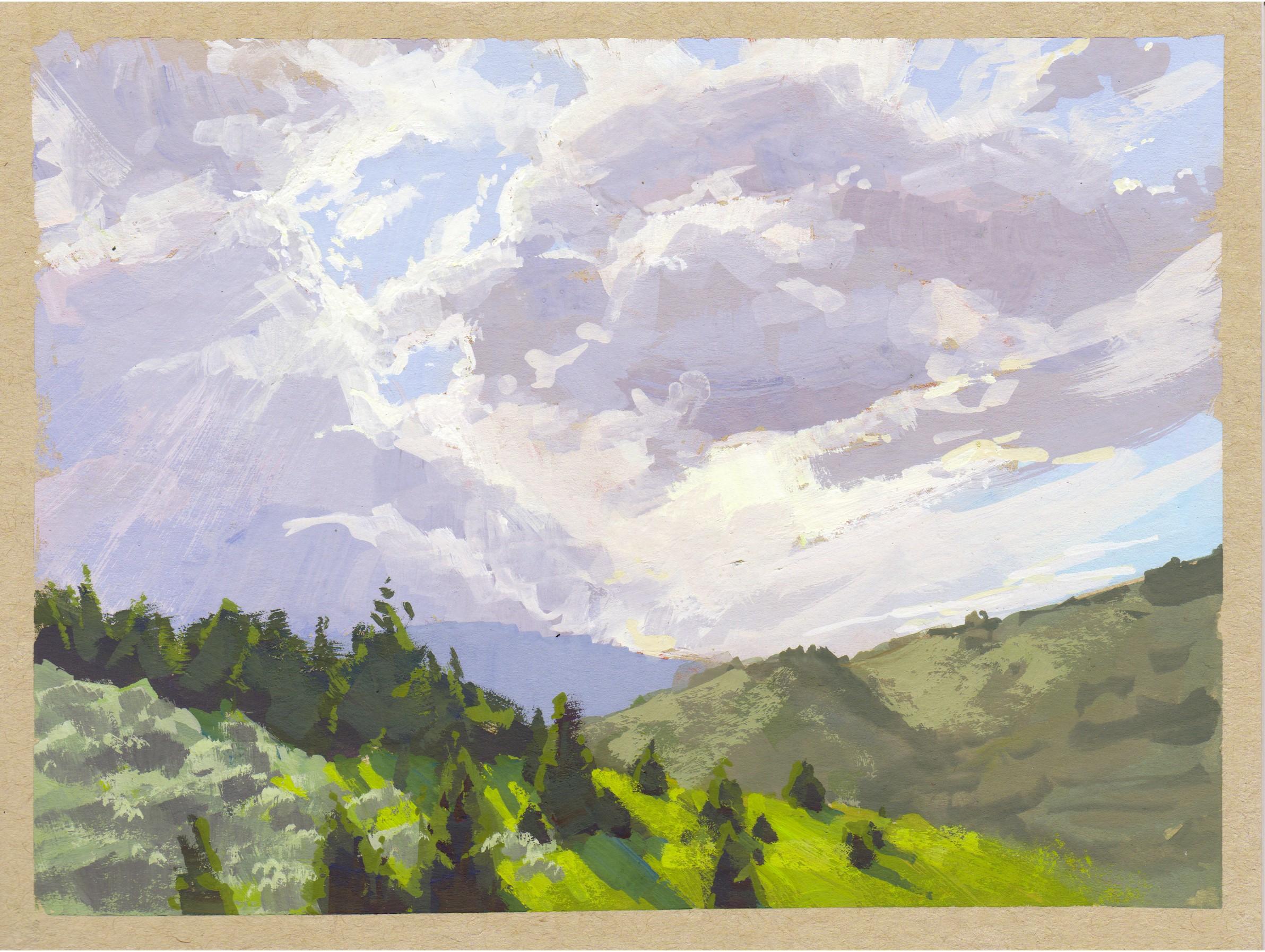 064 - Plein Air- Lair o the Bear, CO" de Judd Mercer (EEUU) es una pintura al gouache que representa un paisaje.
 
Biografía/declaración del artista
Judd Mercer es un paisajista contemporáneo y nativo de Colorado obsesionado con contar historias a