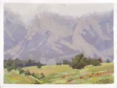 "076 - Plein Air-Flat Irons Vista, CO" (2022) Por Judd Mercer, Pintura al gouache