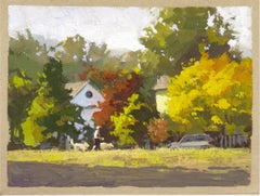 "079 - Plein Air-Englewood, CO" (2022) By Judd Mercer, Gouache Painting