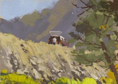 "081 - Plein Air-Clear Creek Canyon, CO" (2022) Por Judd Mercer, Pintura al gouache