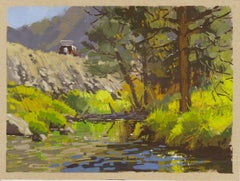 "081 - Plein Air-Clear Creek Canyon, CO" (2022) Por Judd Mercer, Pintura al gouache