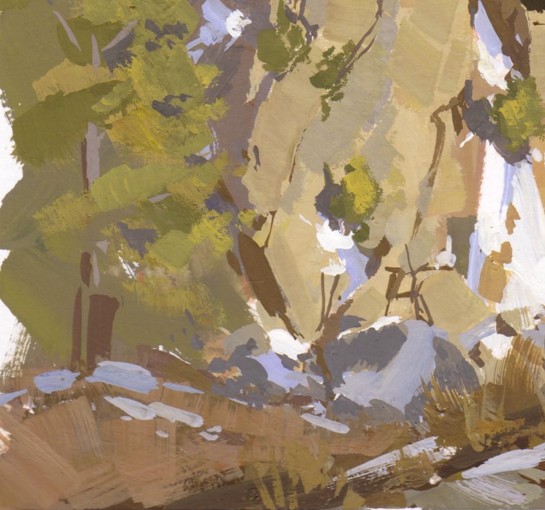 „094 - Plein Air-Boulder Falls, CO“ (2022) von Judd Mercer, Gouache-Gemälde im Angebot 2