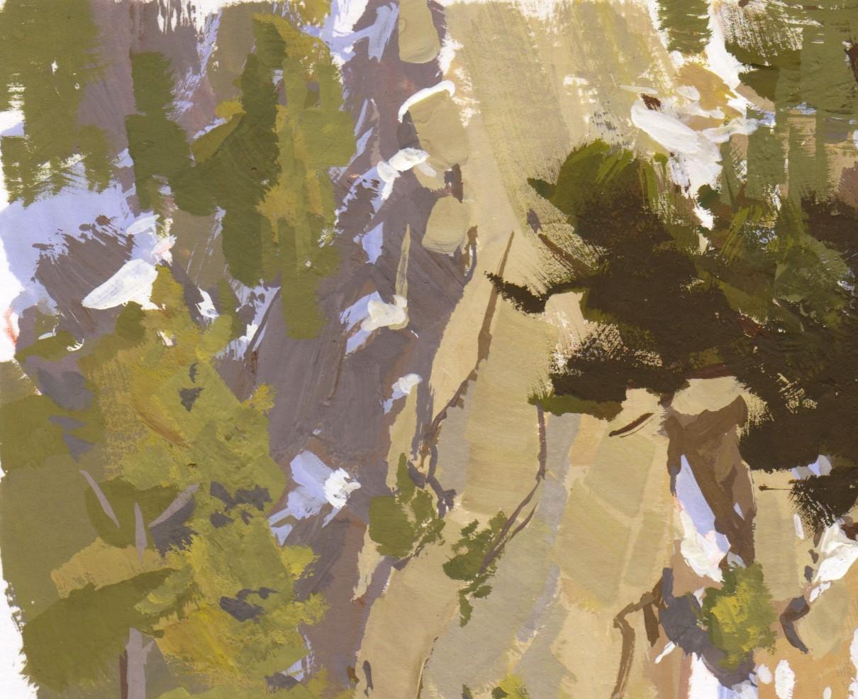 „094 - Plein Air-Boulder Falls, CO“ (2022) von Judd Mercer, Gouache-Gemälde im Angebot 3