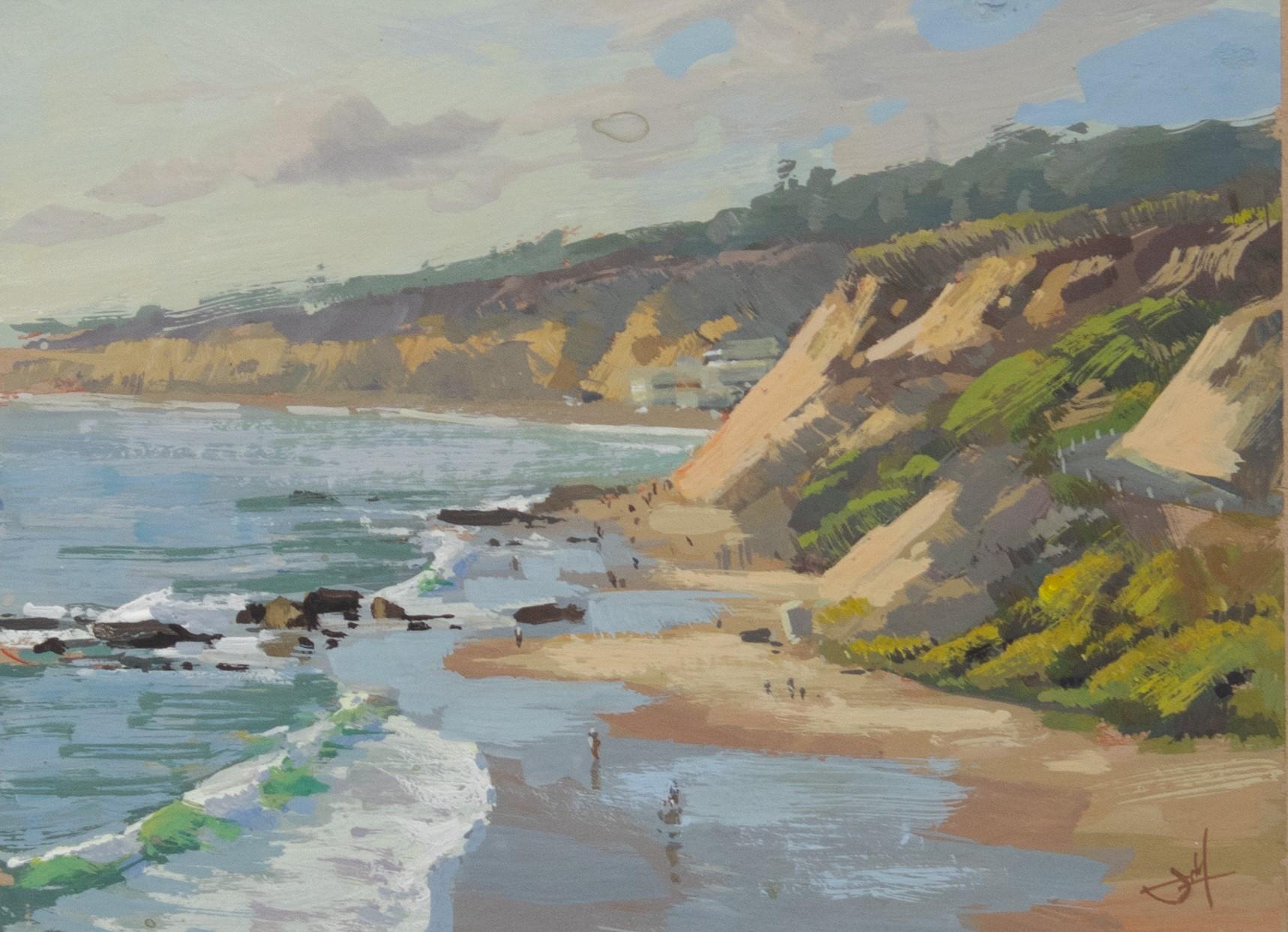 Judd Mercer Landscape Painting - "Crystal Cove, " Gouache painting