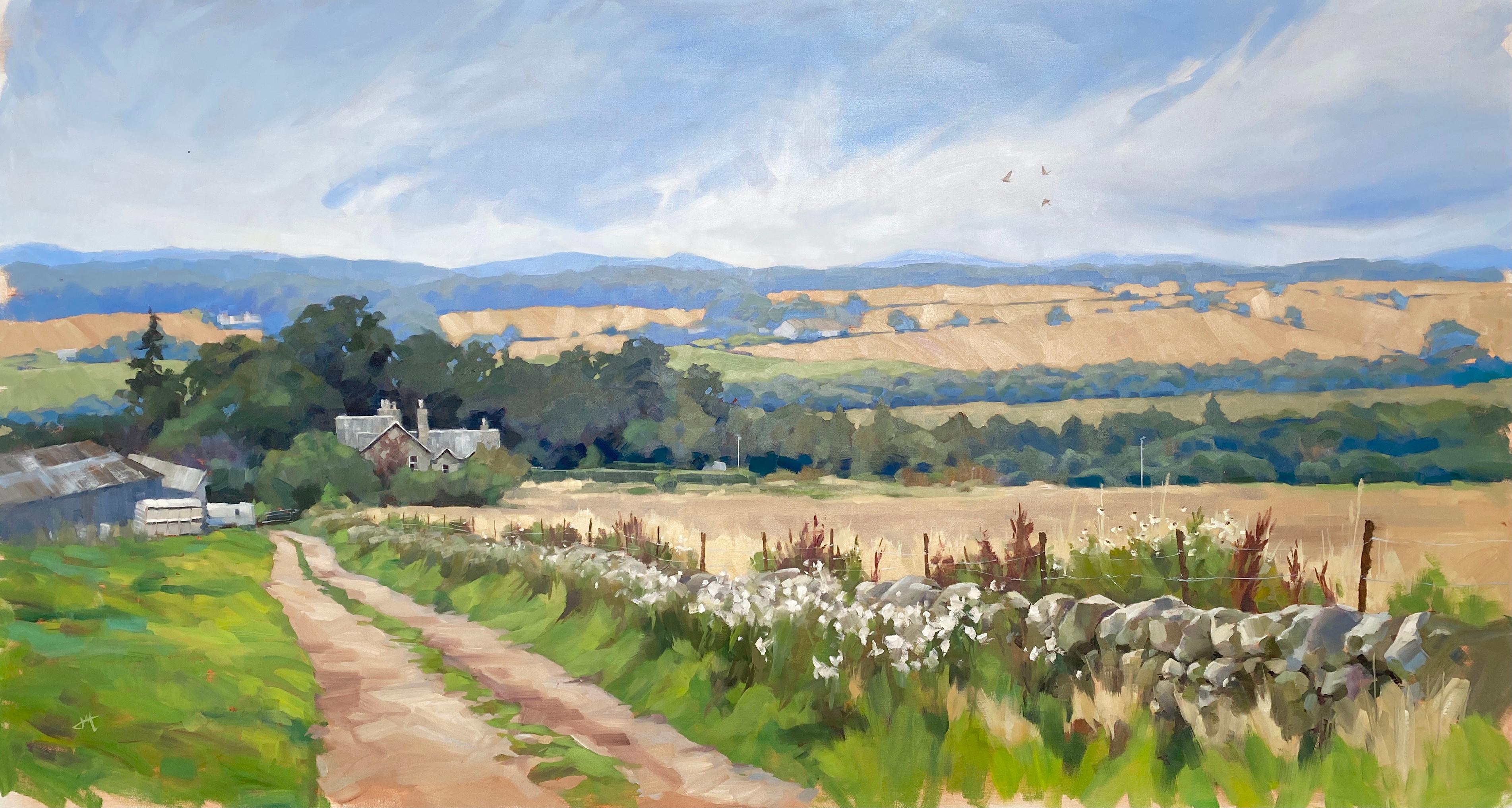 Judd Mercer Landscape Painting – Ölgemälde „Down the Road“, Öl