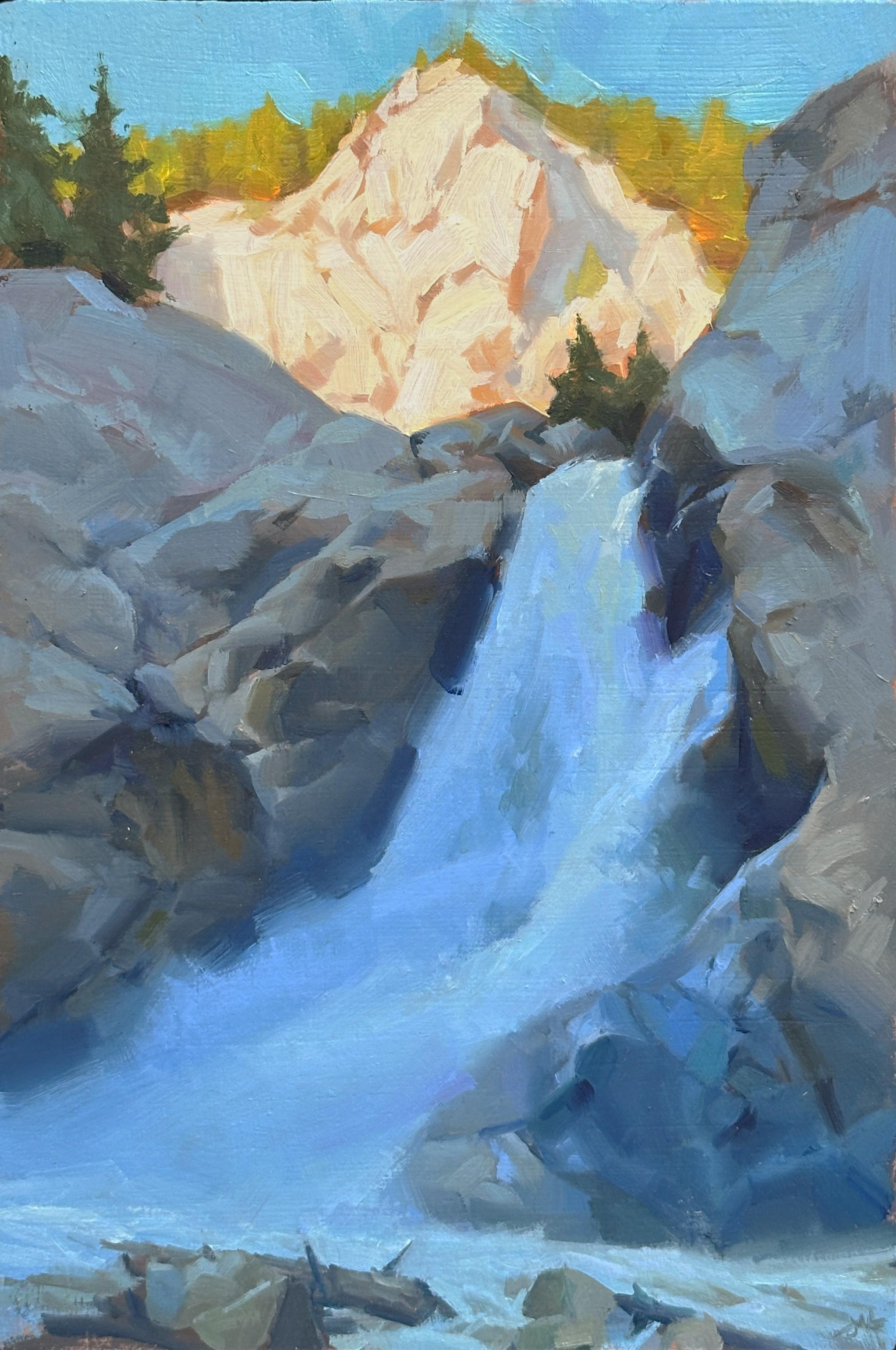 L'opera "Emanation" (2024) di Judd Mercer (USA) è un dipinto a olio originale fatto a mano che raffigura una cascata che scende da una montagna, tutta coperta dall'ombra tranne la cima della montagna su cui si riflette il sole.


Judd Mercer è un
