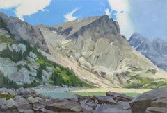 "Erosion" - Oil Landscape Painting of Alpine Rocky Mountain Lake