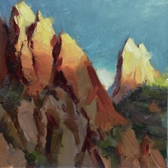 "Dei in fiamme" (2023) di Judd Mercer, pittura a olio originale