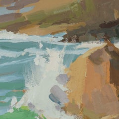 "Hold Firm" - Peinture originale de paysage à la gouache sur papier