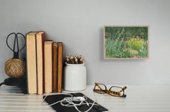 "In the Thicket" - Peinture originale de paysage à la gouache sur papier