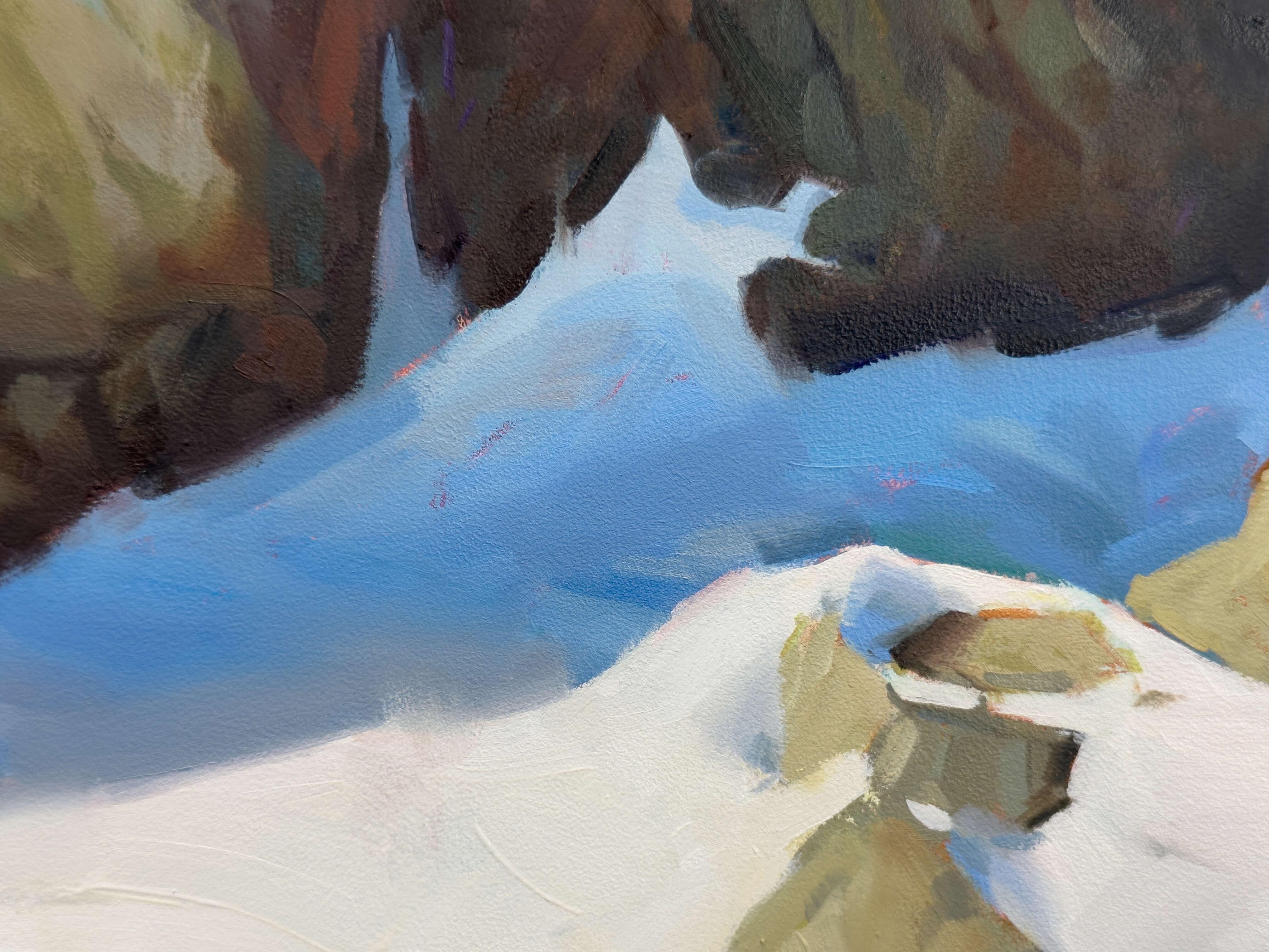 « Countrybalance », huile sur panneau de bois, peinture de paysage de montagne de Judd Mercer en vente 4