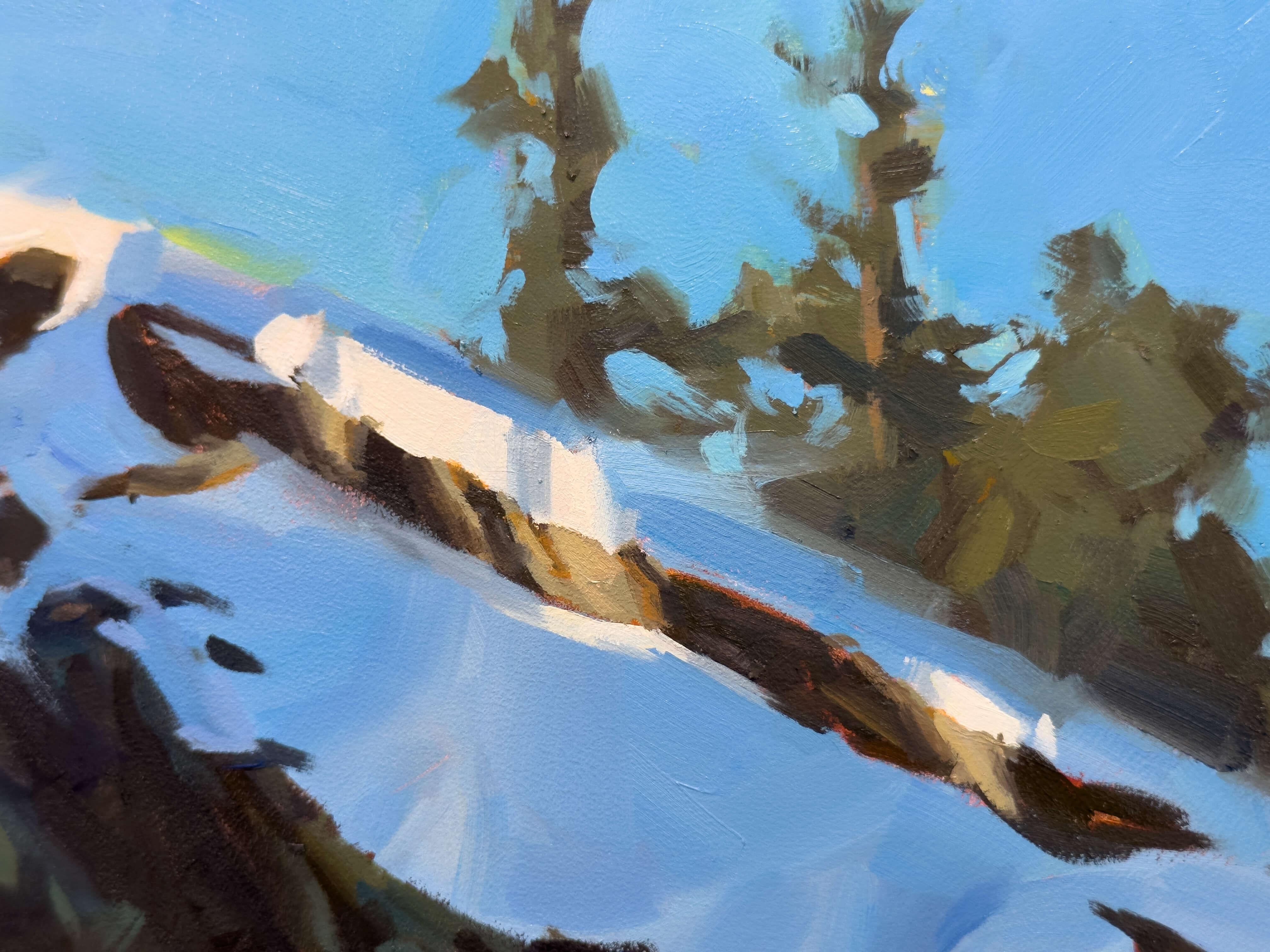 « Countrybalance », huile sur panneau de bois, peinture de paysage de montagne de Judd Mercer en vente 5