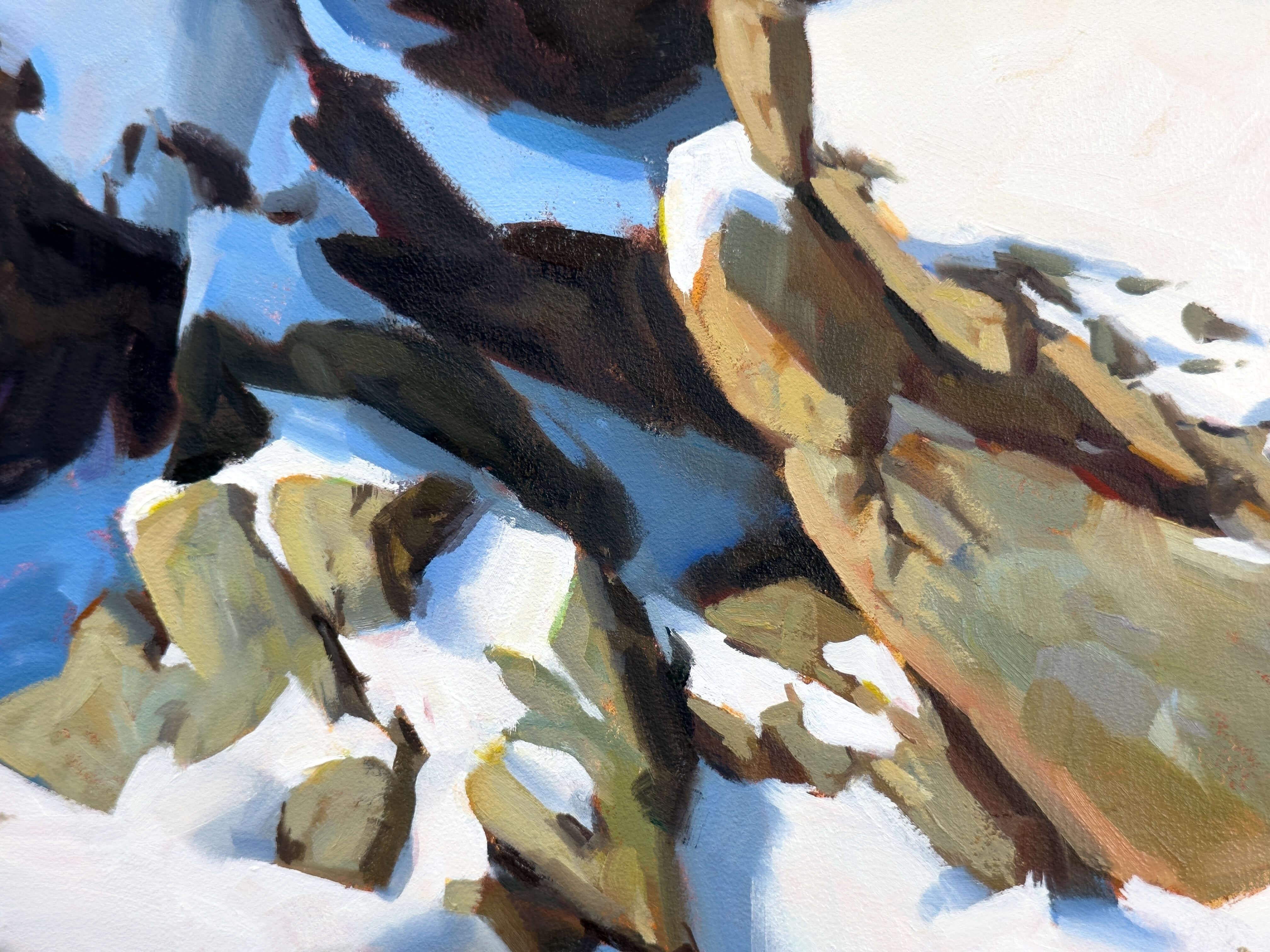 « Countrybalance », huile sur panneau de bois, peinture de paysage de montagne de Judd Mercer en vente 7