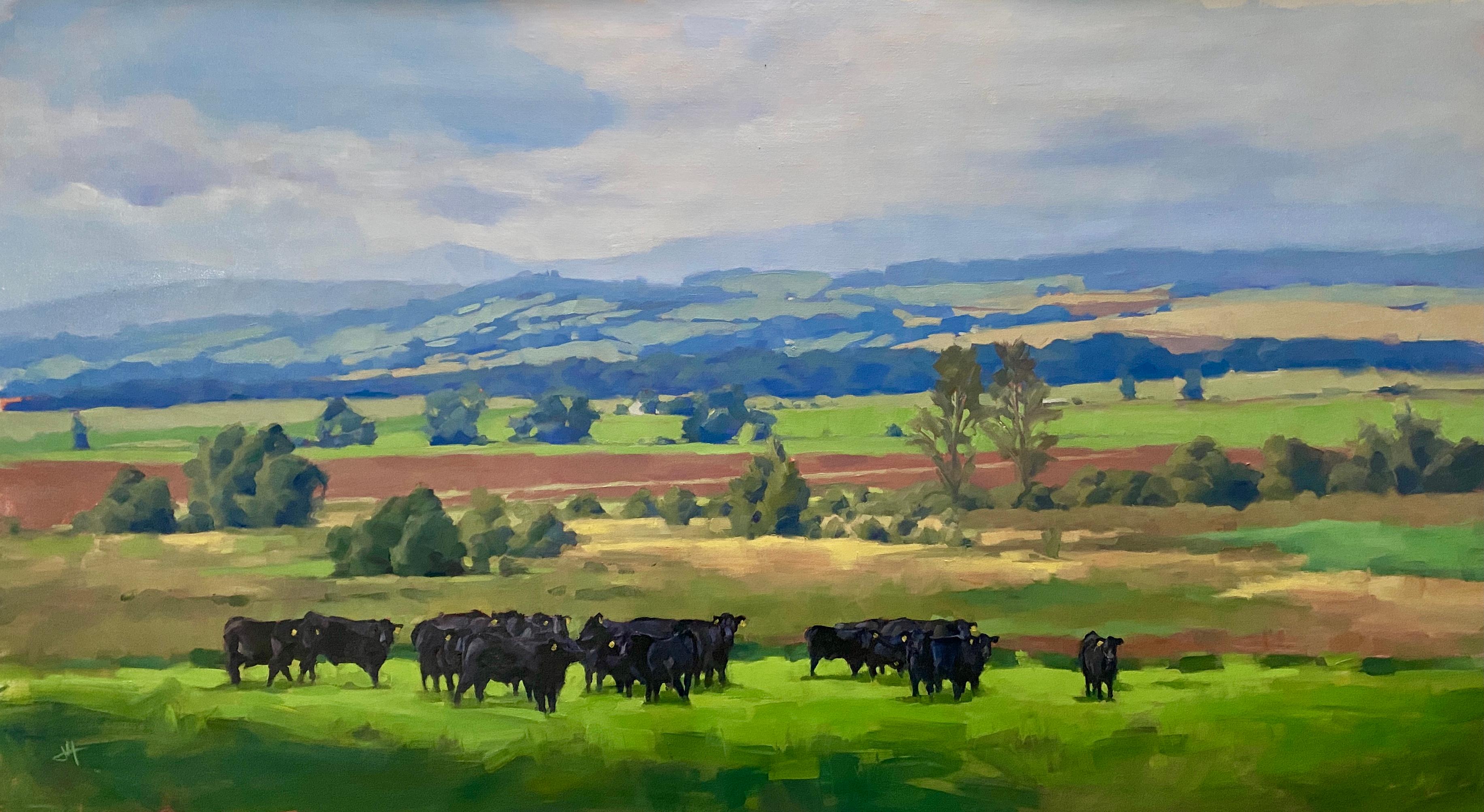 Judd Mercer Landscape Painting - "Local Residents, " Oil painting