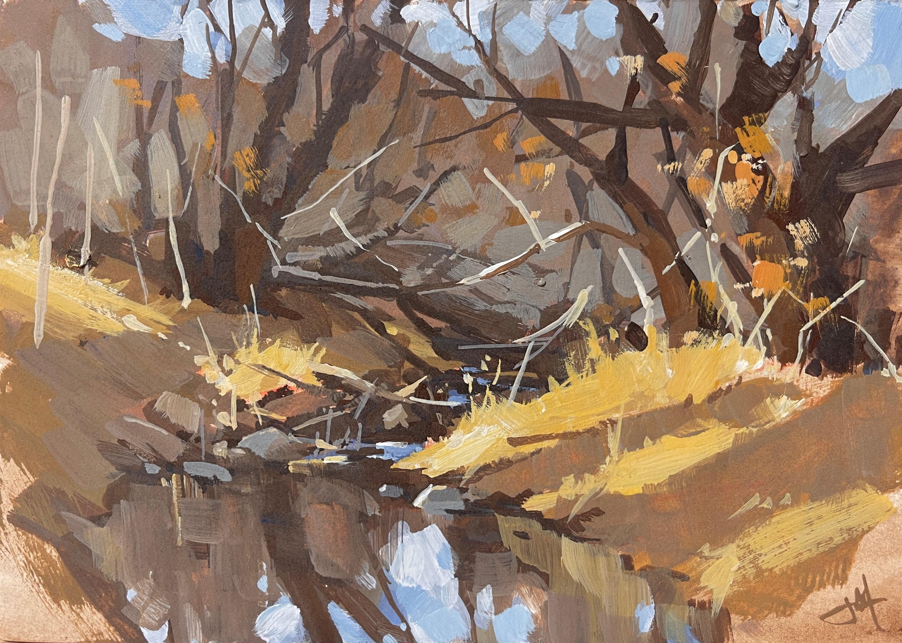 "Overgrowth" (2021) de Judd Mercer, pintura original de paisaje impresionista