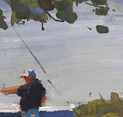 "Skipper's Orders" (2023) By Judd Mercer, Original Impressionist Lake Scene