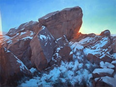 "Sudden Drop in Temperature" - Impressionist Western Landscape, Oil Painting