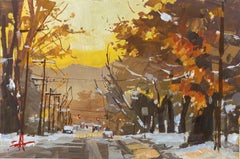 "Deshielo al atardecer" (2019) Por Judd Mercer, Pintura al óleo original