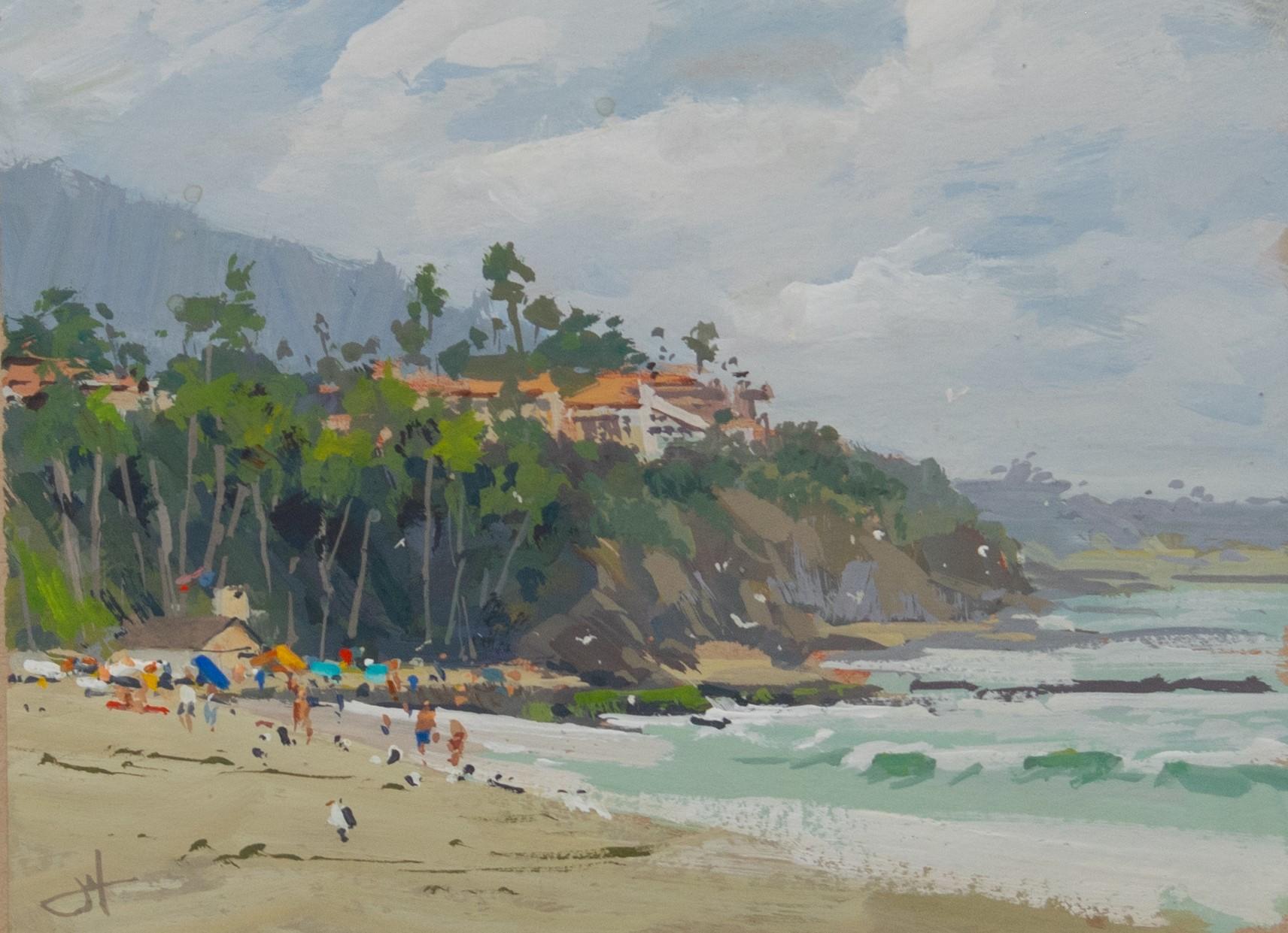"Treasure Island Beach, " Gouache painting