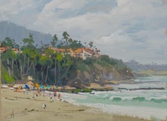 "Treasure Island Beach," Gouache painting