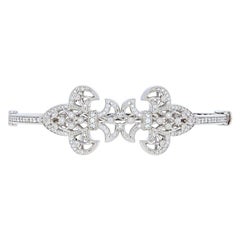 Jude Frances 1.50 Carat Round Diamond Bracelet, 18 Karat Gold Fleur-de-Lis