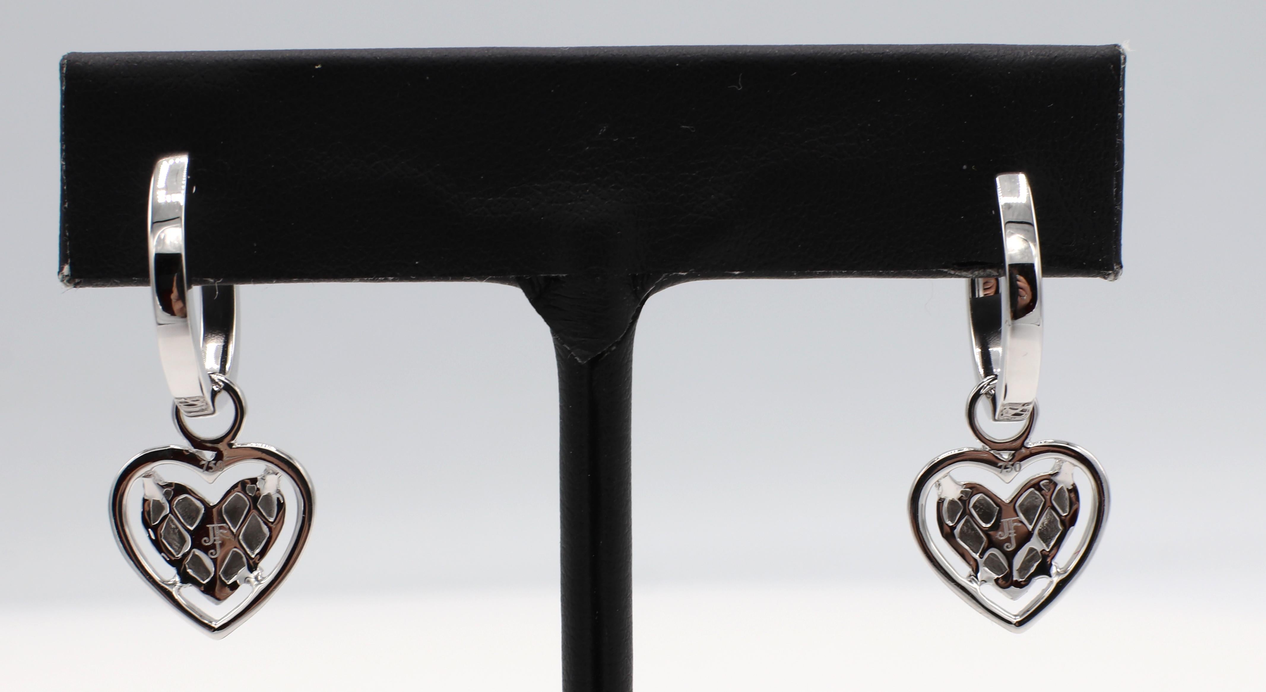 gold hoop earrings with heart charm