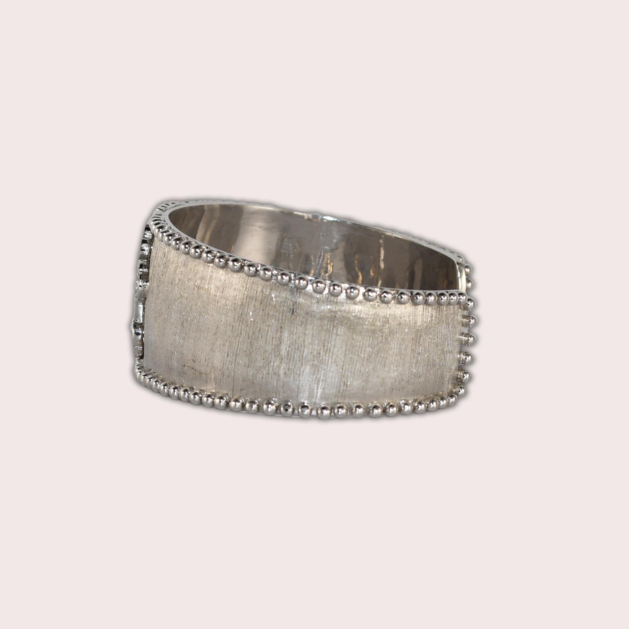 Women's or Men's Jude Frances Diamond Cuff Bracelet in 18K White Gold For Sale