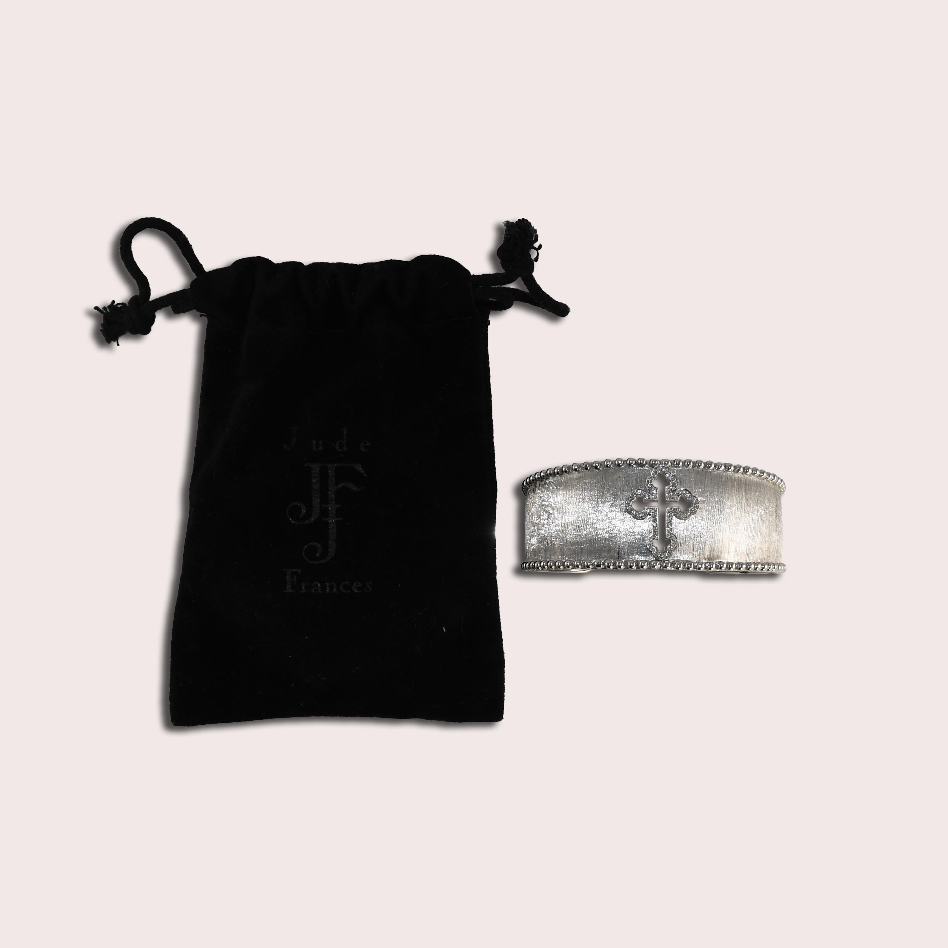 Jude Frances Diamond Cuff Bracelet in 18K White Gold For Sale 2