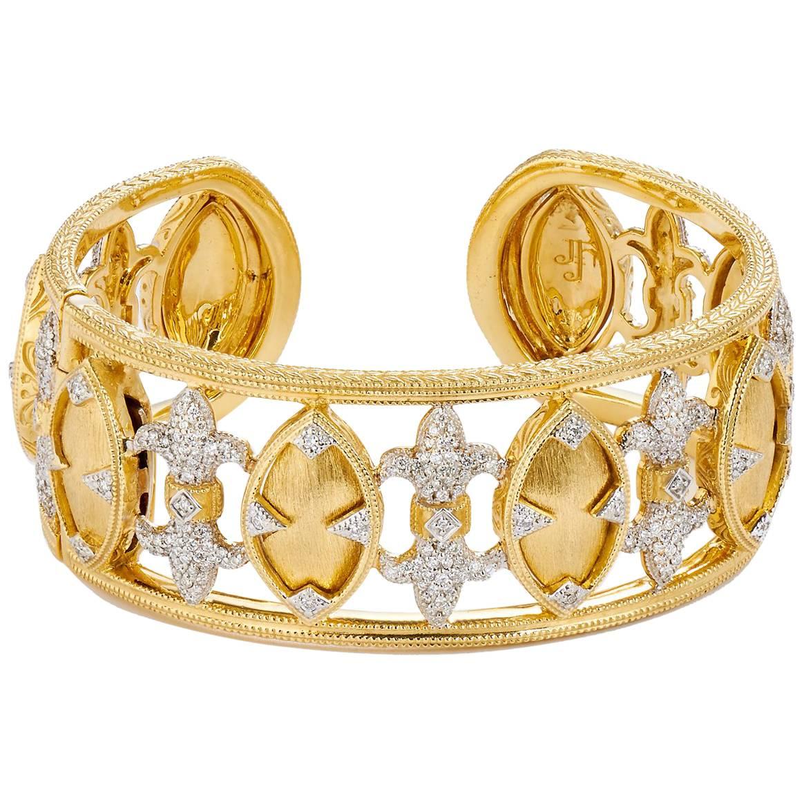 Jude Frances Marquis Fleur 2.28 carat Diamond and 18 karat Gold Cuff Bracelet