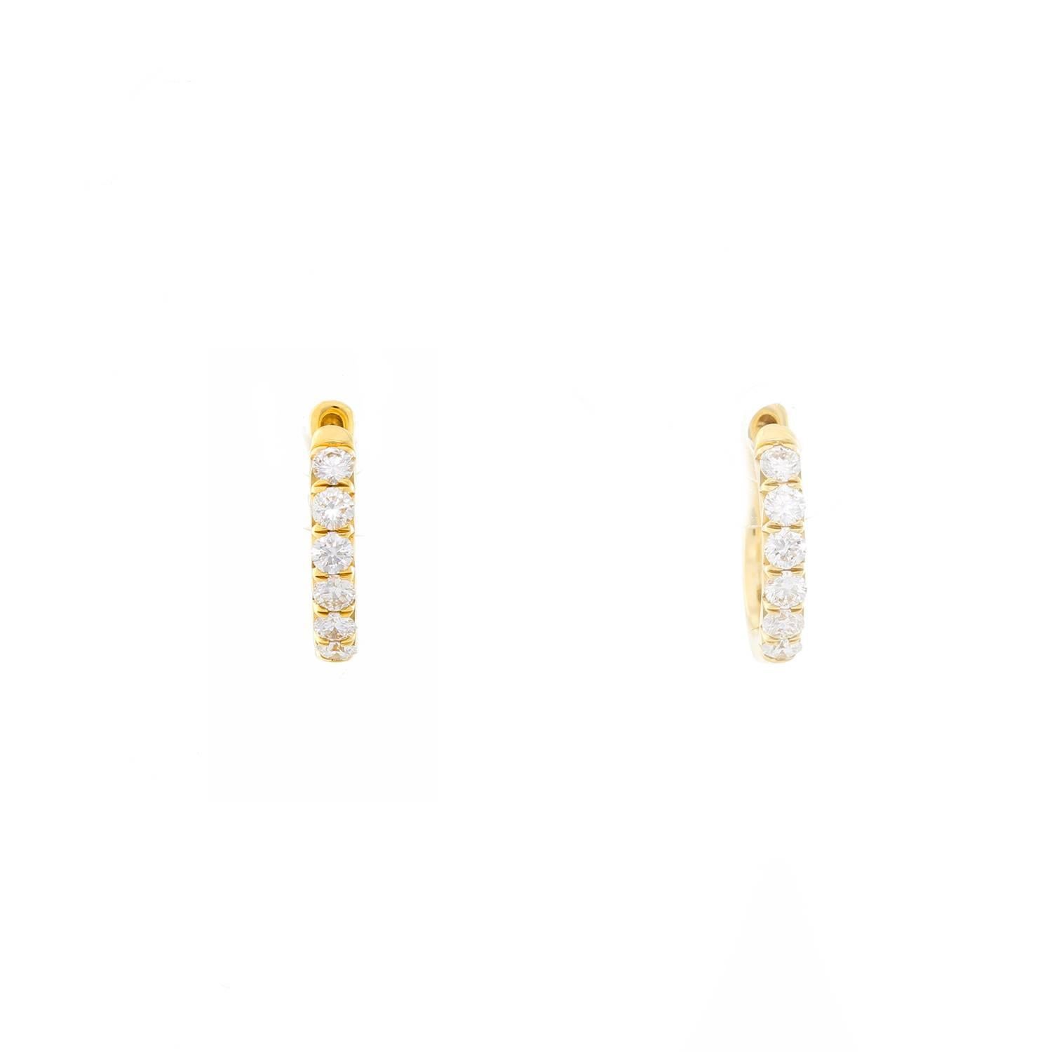 Jude Frances Pave Diamond Hoop Earrings In New Condition In Dallas, TX