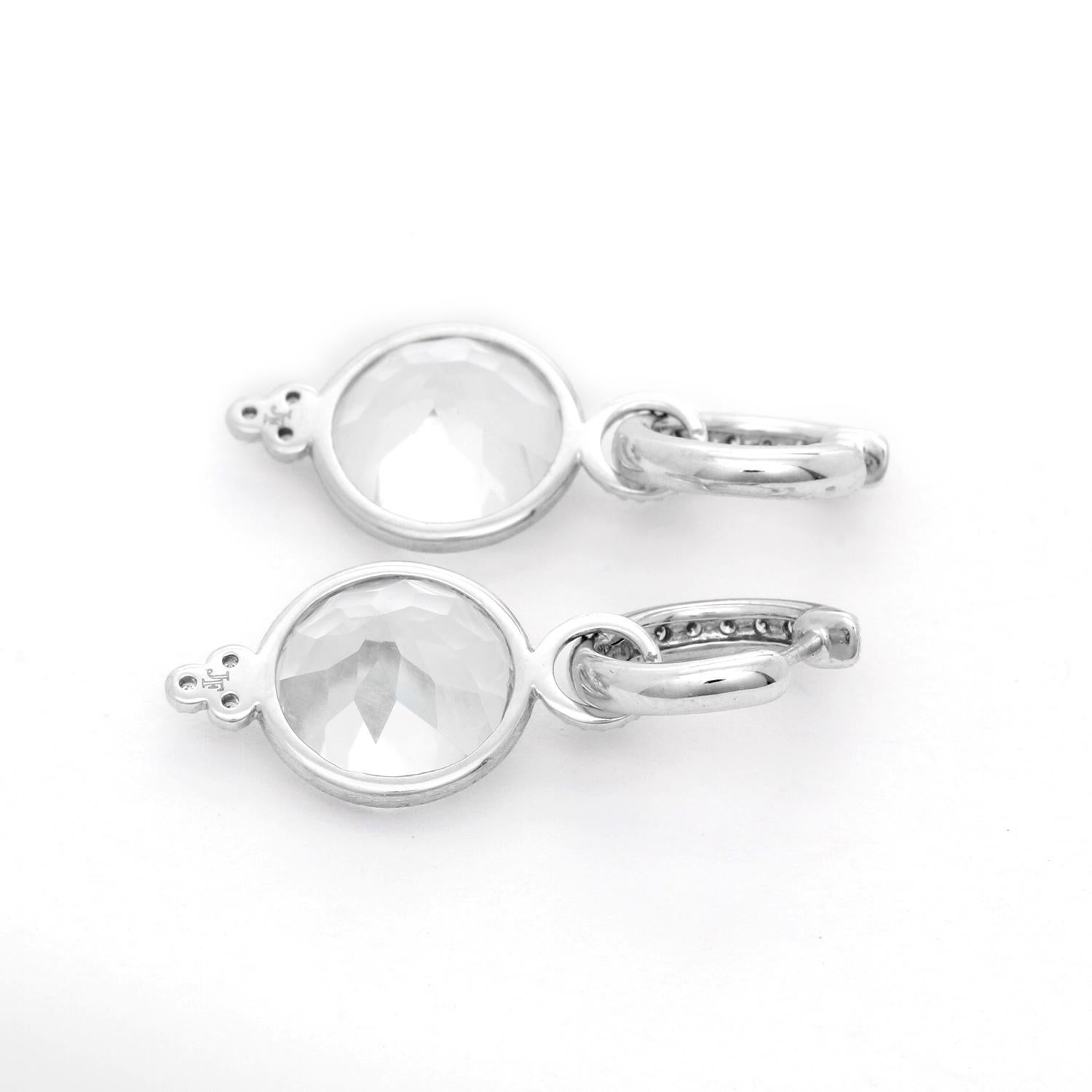 Women's Jude Frances Provence Round White Topaz Earrings