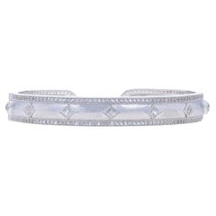 Bracciale Jude Frances Topazio Bianco 6 1/2" - Sterling 925 Spazzolato Milgrain