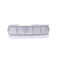 Jude Frances Weißes Topas-Manschettenarmband mit Scharnier 6 1/2" - Sterling 925 Milgrain