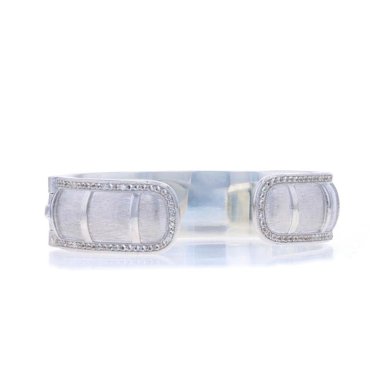 Women's Jude Frances White Topaz Hinged Cuff Bracelet 6 1/2