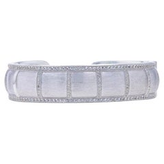 Jude Frances, manchette à charnières avec topaze blanche 6 1/2" - Sterling 925 Milgrain