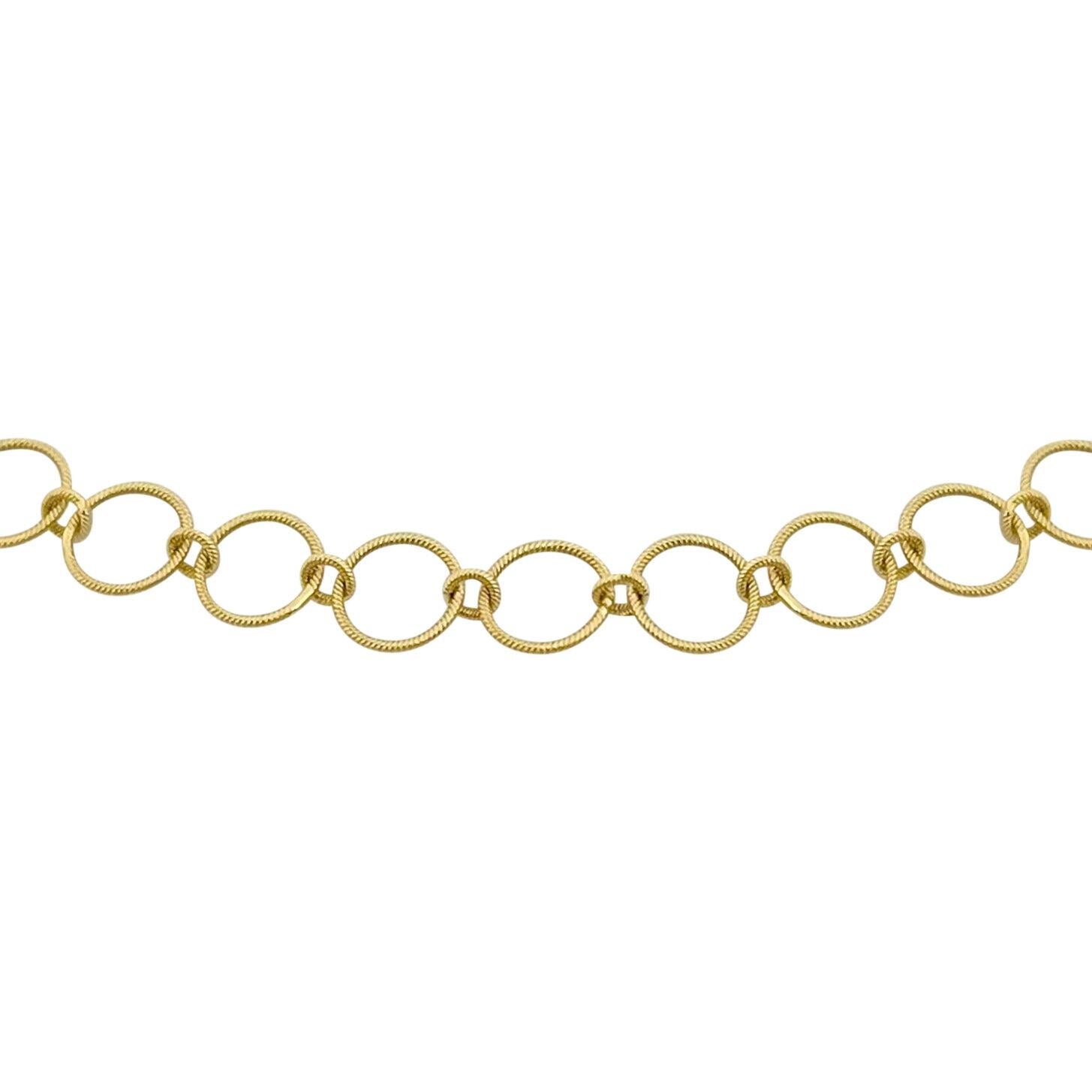 Jude Francis 18 Karat Gelbgold Helle Fancy Kreis Gliederkette Halskette  im Zustand „Gut“ in Guilford, CT