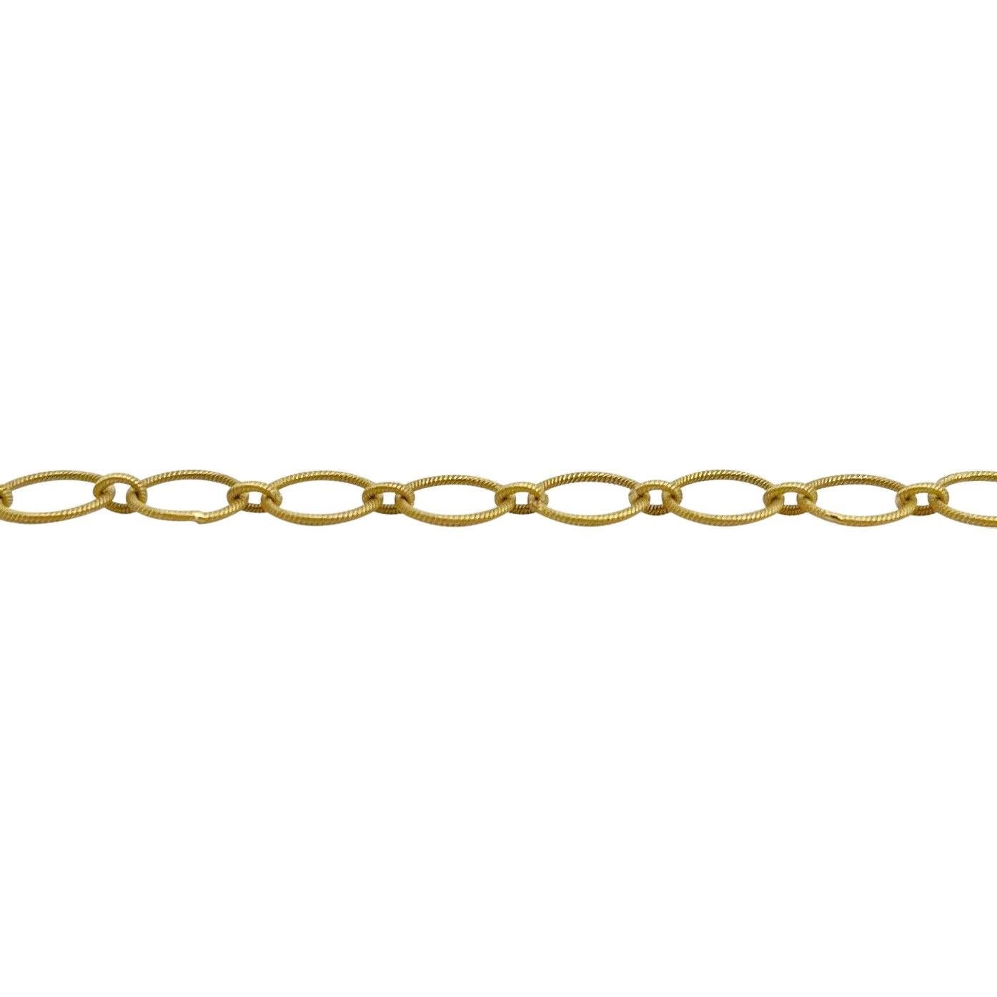 Jude Francis 18 Karat Gelbgold Helle Fancy Kreis Gliederkette Halskette  für Damen oder Herren