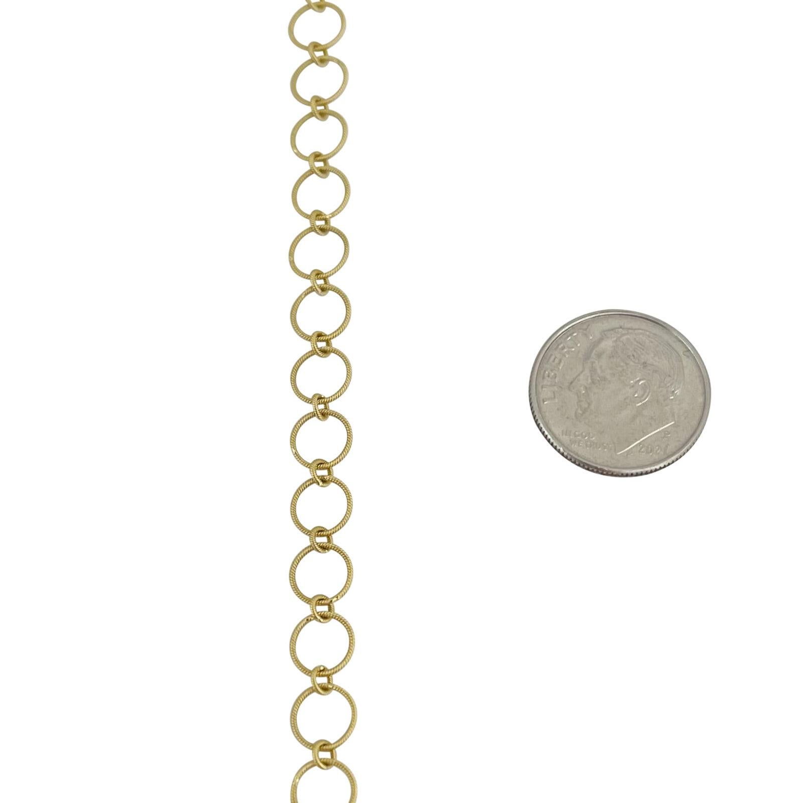 Women's or Men's Jude Francis 18 Karat Yellow Gold Light Fancy Circle Link Chain Necklace  For Sale