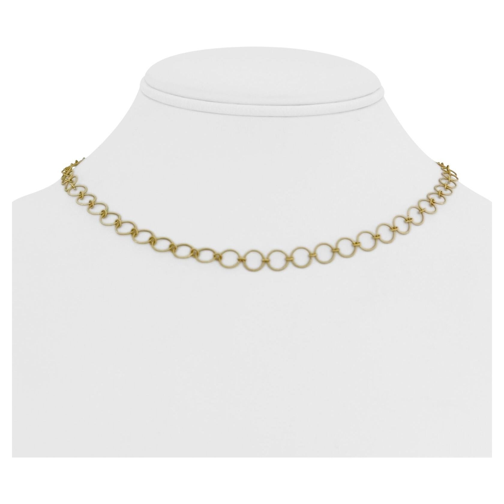 Jude Francis 18 Karat Yellow Gold Light Fancy Circle Link Chain Necklace  For Sale