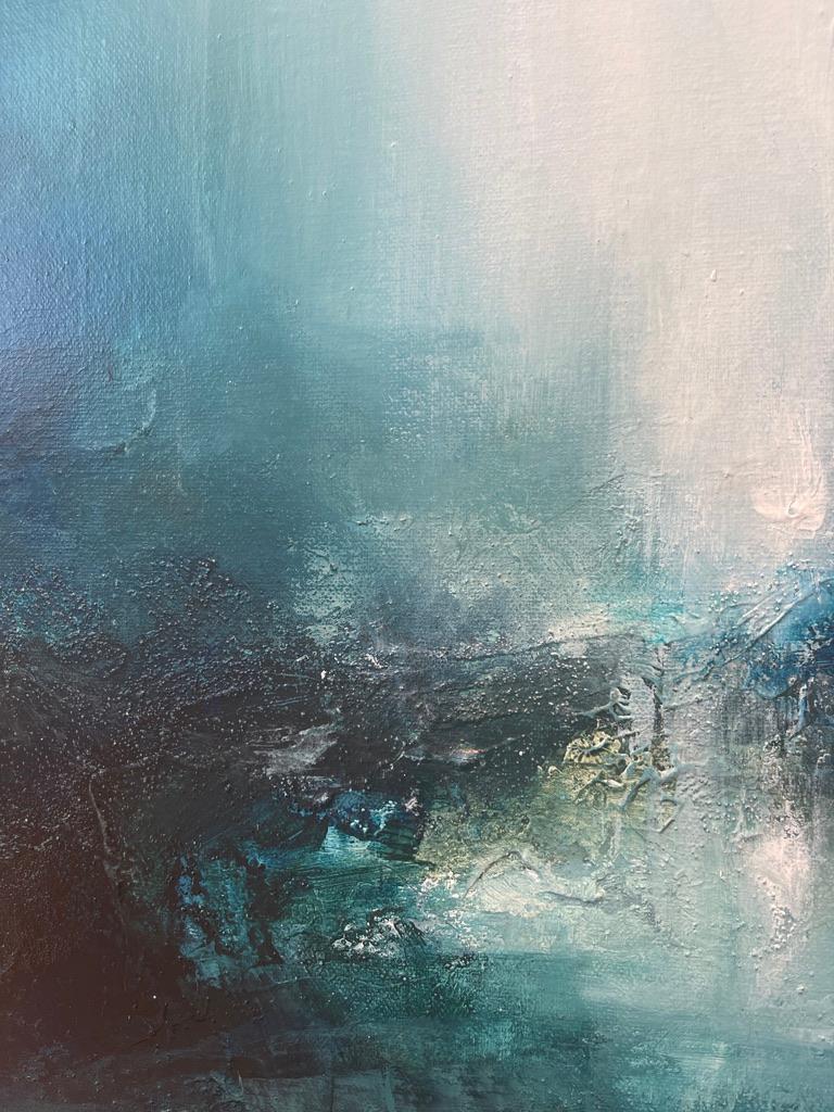 When Light Returned - Gray Abstract Painting by Jude McKenna