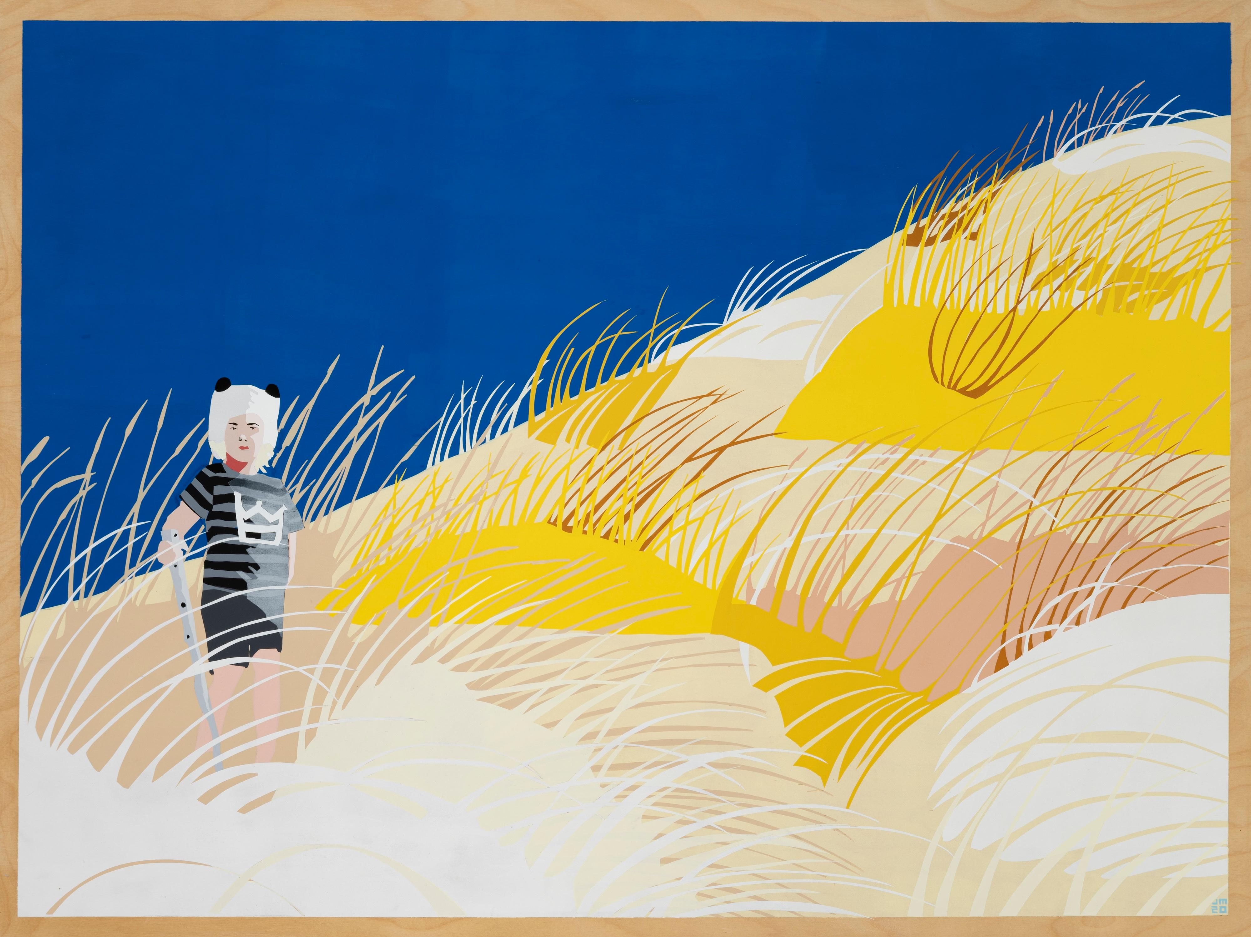 Landscape Painting de Jude Morales - Día de brisa - Pintura infantil costera moderna
