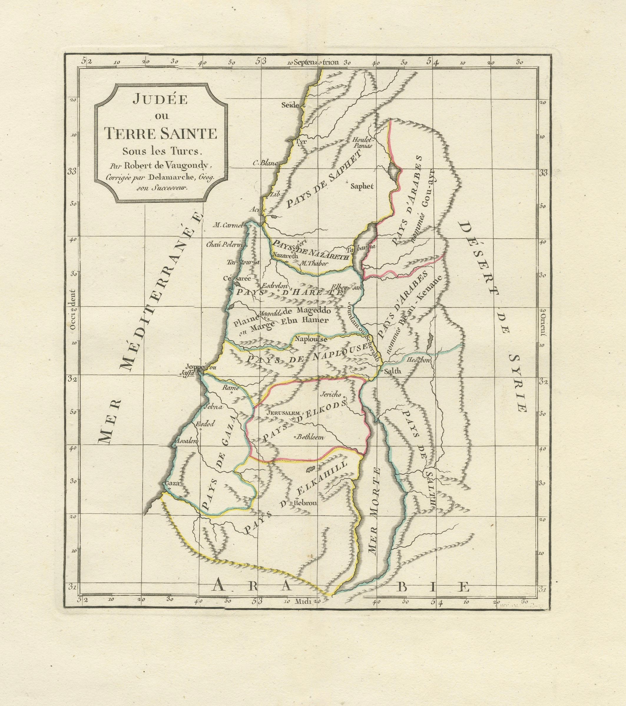 Judee ou Terre Sainte Map of the Holy Land and Jerusalem, c.1806